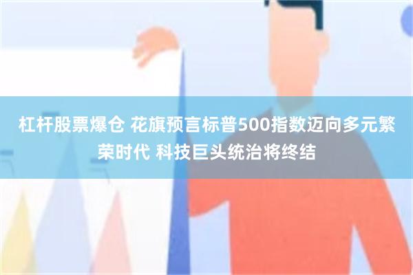 杠杆股票爆仓 花旗预言标普500指数迈向多元繁荣时代 科技巨头统治将终结