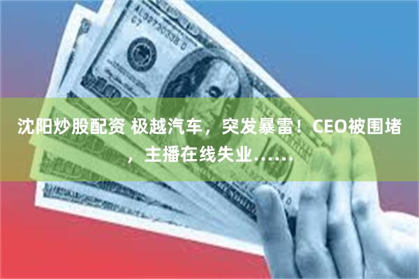 沈阳炒股配资 极越汽车，突发暴雷！CEO被围堵，主播在线失业……