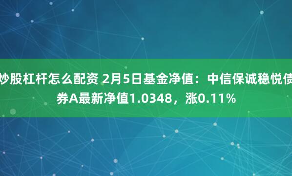 炒股杠杆怎么配资 2月5日基金净值：中信保诚稳悦债券A最新净值1.0348，涨0.11%