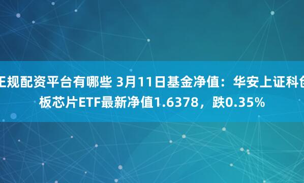 正规配资平台有哪些 3月11日基金净值：华安上证科创板芯片ETF最新净值1.6378，跌0.35%